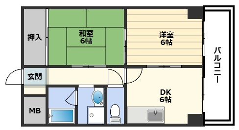 中崎西ハイツの間取り