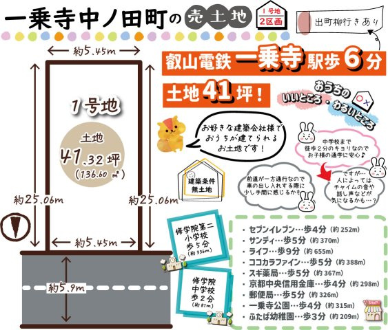 一乗寺中ノ田町【2区画】1号地　条件無土地