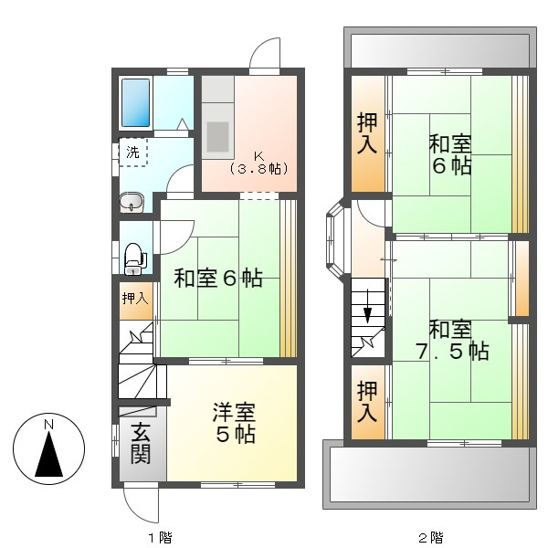 酒津秋山貸家の間取り
