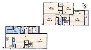 久喜市上町　新築一戸建て　04　クレアスタウン　の間取り|ご家族でゆったりくつろげる20.6帖の広々LDK♪