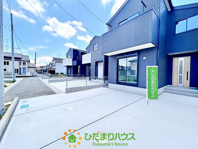 久喜市上町　新築一戸建て　04　クレアスタウン　の前面道路含む現地写真|突き当りで交通量の少ない環境です！