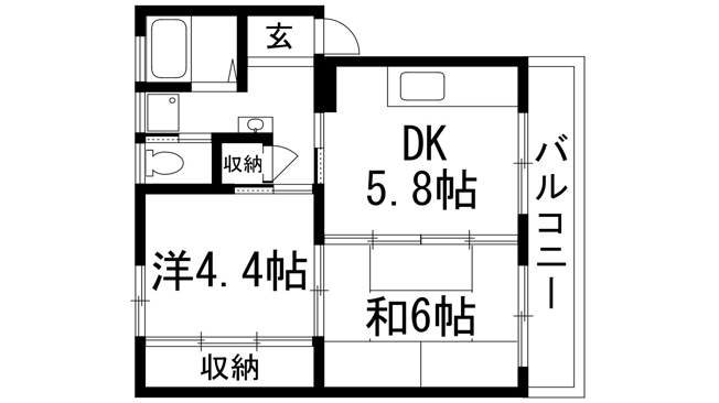 【間取り】 | 逆瀬川2号棟