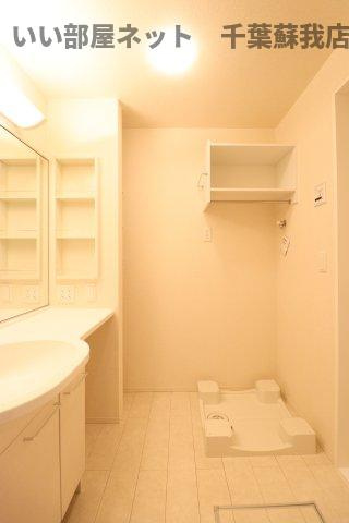 ソレイユの洗面所|室内洗濯機置き場