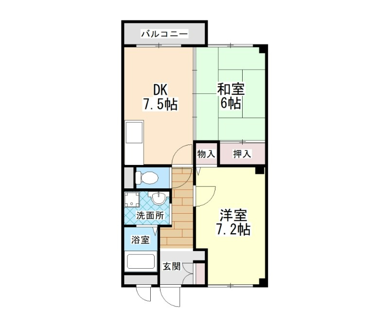 大和高田市春日町１丁目のアパートの間取り