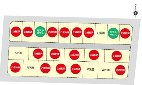海老ノ丸　建築条件なし　売土地　Ｒ区画の区画図|K区画
