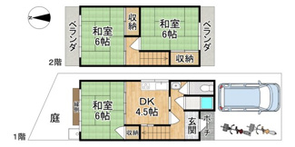 【間取り】 | 上賀茂南大路町貸家