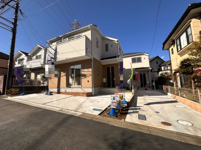 町田市野津田町　新築2棟　鶴川第一小学校・鶴川中学校の前面道路含む現地写真