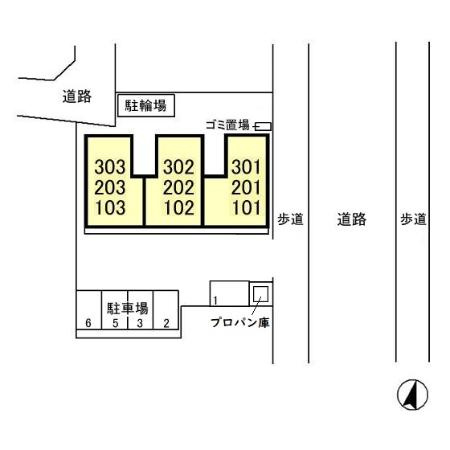 サンセゾン ナツキの区画図