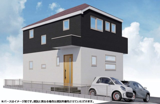 町田市下小山田町　新築1棟　車2台駐車可　小山田南小学校・小山田中学校の外観パース