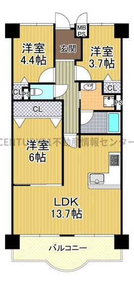 【間取り】 | グリーンコーポ大正 | 室内改装済（令和５年９月実施）