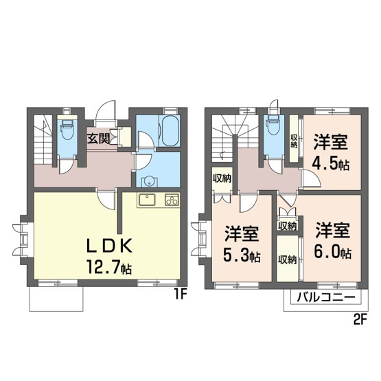 【間取り】 | WEST HILLS B【SHM】 | お部屋は3SLDKで人数多めのファミリーさん向け！
