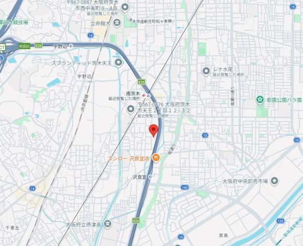 レセンテ南茨木の地図