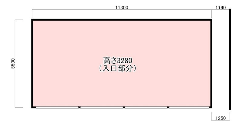 北柏ガレージ倉庫の間取り