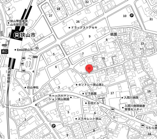 狭山市祇園　新築分譲住宅全3棟　３号棟の地図