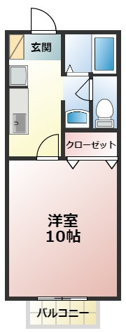 アヴァンス翼の間取り|1K