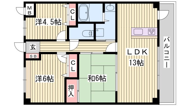 シャトー北条の間取り