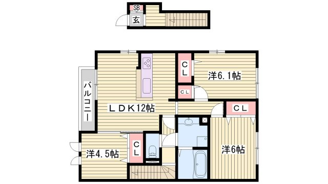 セーフティー　コート　Ⅲの間取り