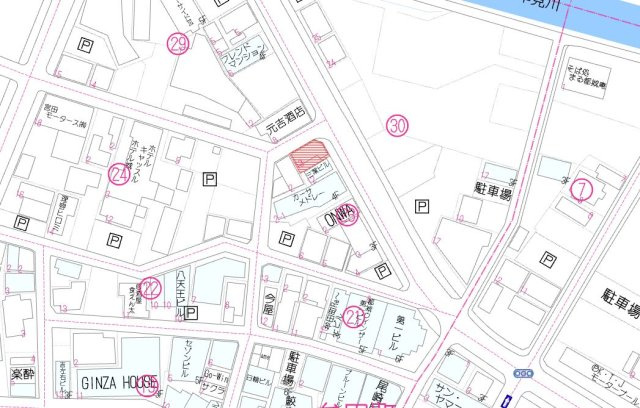 都城市牟田町の売地の土地図