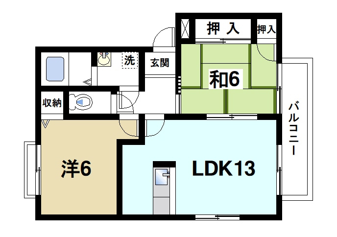 ホームライフ平松の間取り|2LDK