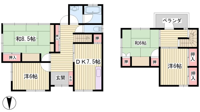 月丘町戸建の間取り