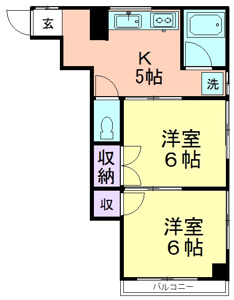 城西久米川コーポラスの間取り