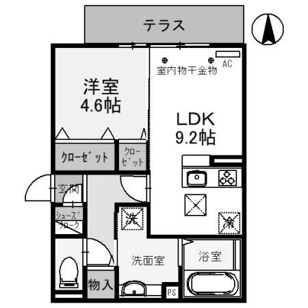 【間取り】 | D-ROOM紅雲町　Ｂ