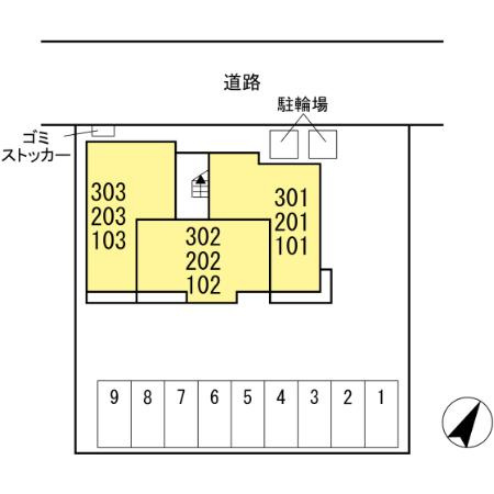 フルールヴェールの駐車場