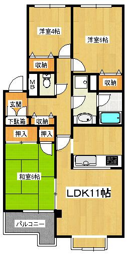 リズ市川平田の間取り