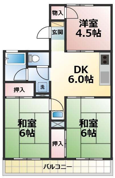 市川メゾンポワールの間取り
