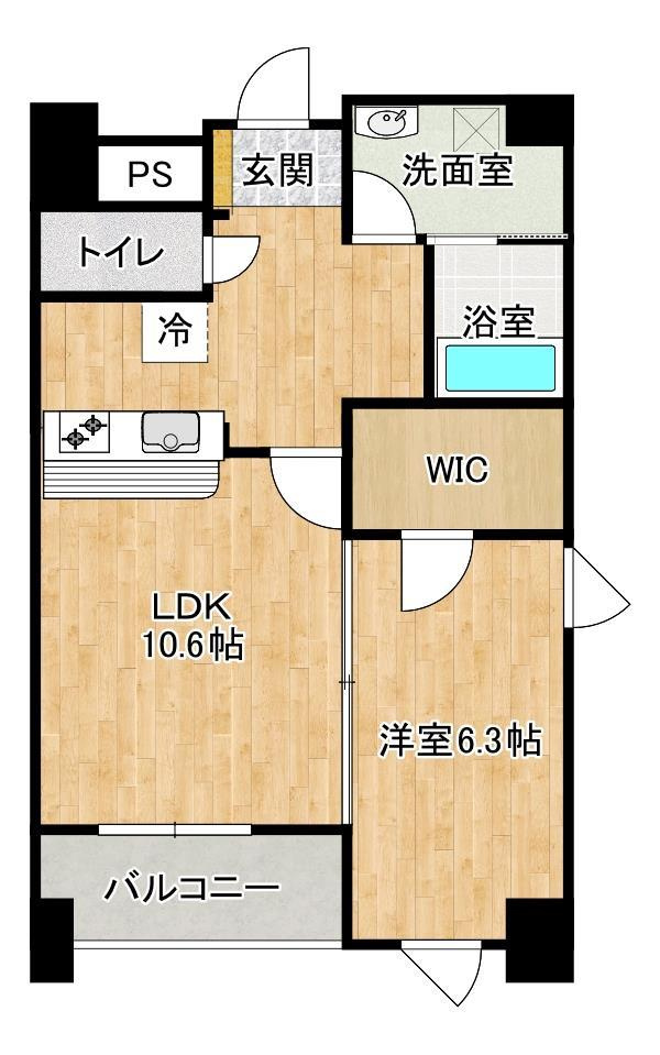 熊本市南区近見８丁目の賃貸マンションの間取り