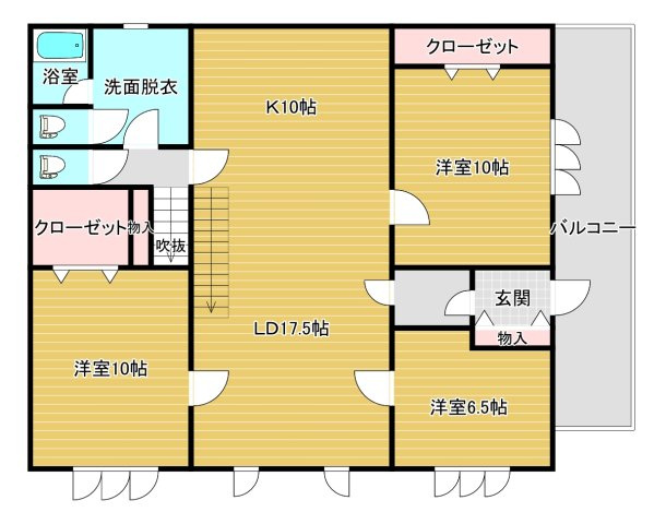 網走市字潮見44-8中古住宅の間取り
