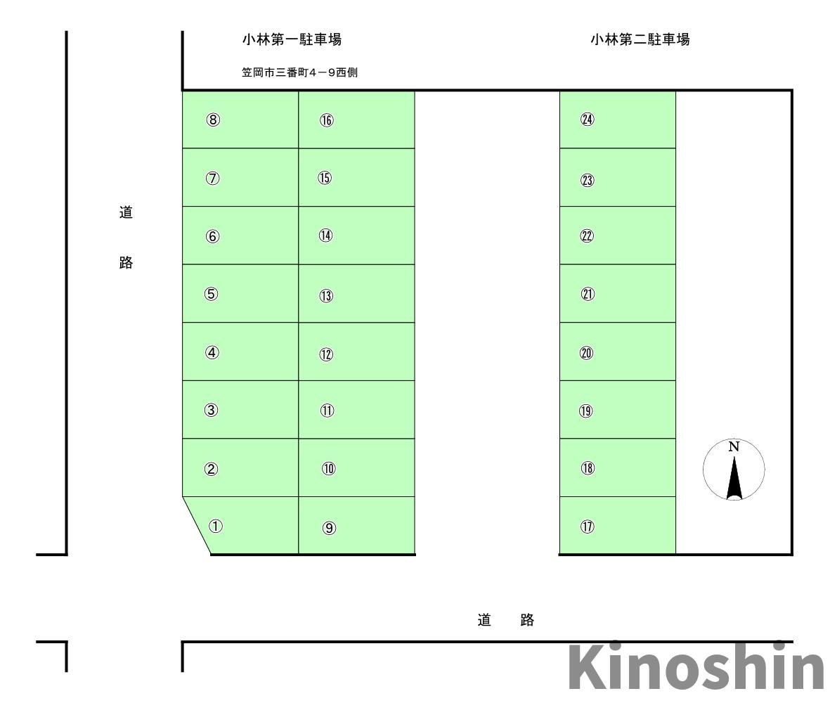 小林駐車場の区画図