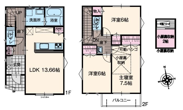 【間取り】 | リビングの大きな開口部は陽当たりの確保だけでなく、まとめ買いで大量のお買い物をした際や家具など大きな物を購入した際に便利です。