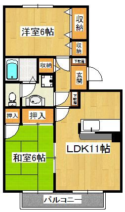 サンハイツ北方Ａの間取り
