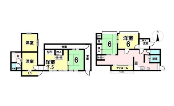 紀の川市打田中古戸建の間取り