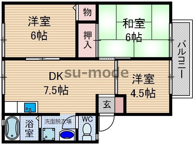 【間取り】 | サンビレッヂ新和B棟