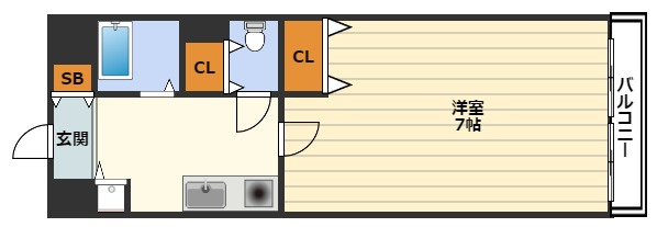 レディースパインヒル北梅田の間取り