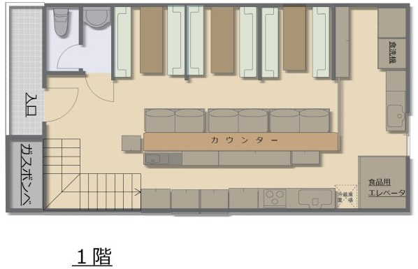 大手町　居酒屋あと貸店舗３階建の間取り