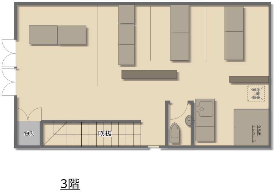 大手町　居酒屋あと貸店舗３階建の間取り