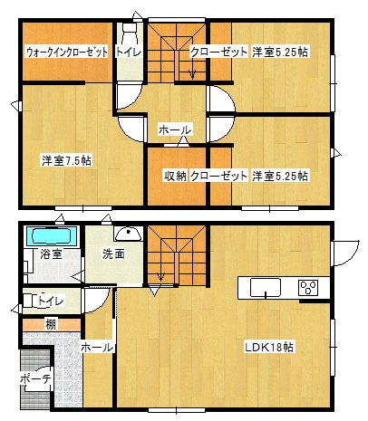 【間取り】 | 新川小学校に通える新築戸建　宇部市西本町一丁目　ファーストホーム | お客様のご意見を凝縮した使いやすい間取り