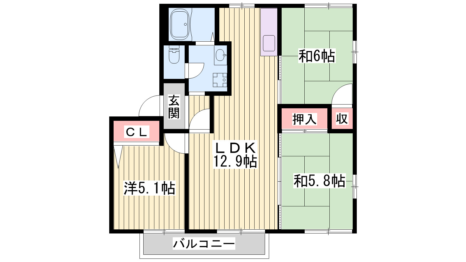 サニーパークFの間取り