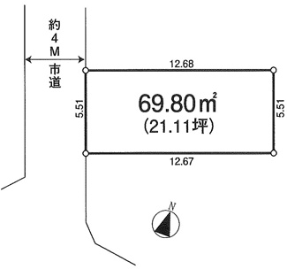 【区画図】 | 日高市高萩東3丁目　建築条件なし売地　JR川越線『武蔵高萩駅』徒歩22分　【高萩北小学区】