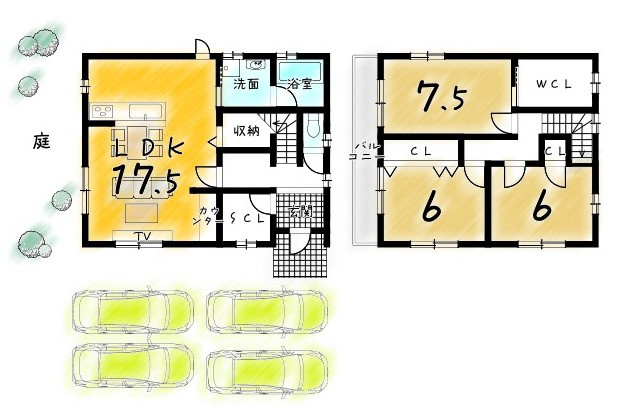 宇多野福王子町　新築プラン