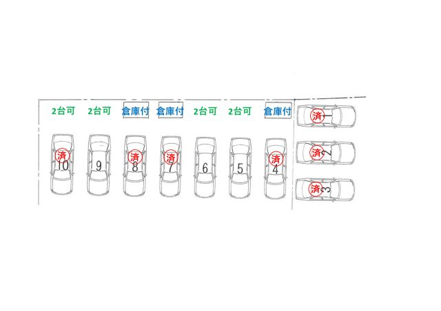 トラスト生野町パーキング の区画図|現在空き状況
