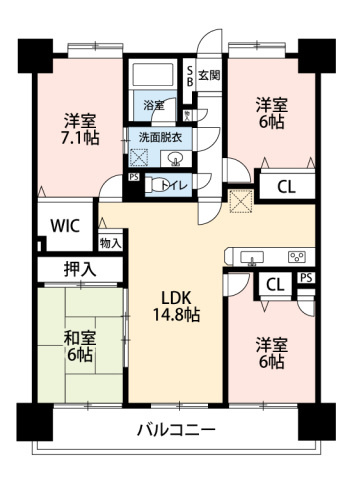 【間取り】 | アプローズ七隈駅前