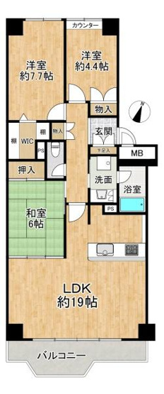 【間取り】 | 須磨パークヒルズＡ棟