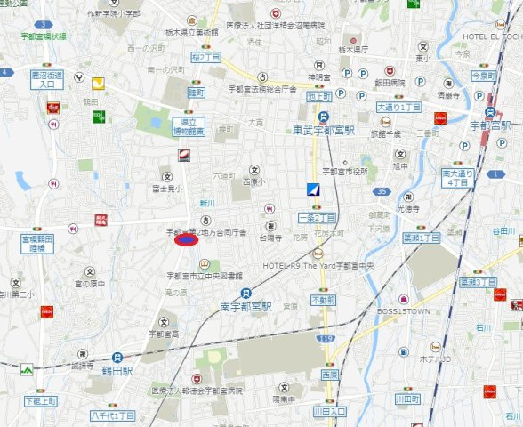 宇都宮市鶴田町　土地の地図