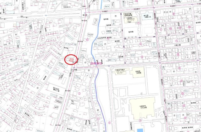 宇都宮市鶴田町　土地の地図