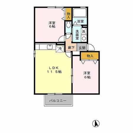 セジュールルピナ　A棟の間取り