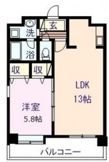 熊本市東区長嶺南５丁目の賃貸マンションの間取り